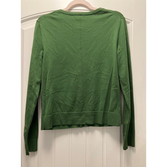 Ann Taylor Loft Women’s Button Front Long Sleeve Cardigan Sweater Size M Green - Picture 4 of 4